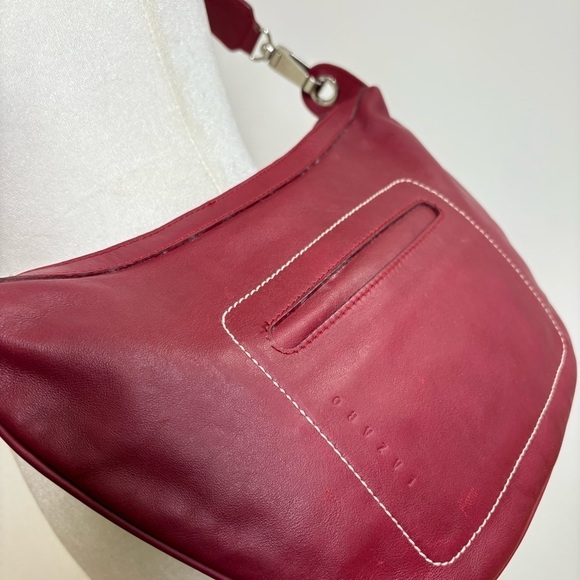 LAZARO Vintage Sporty Leather Shoulder Bag Stripe Strap Made in Argentina - Picture 14 of 16